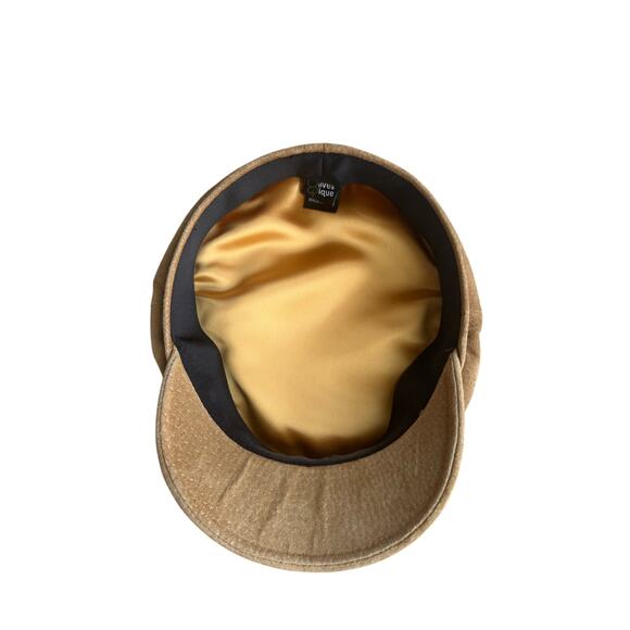 Vintage Leather Suede Beret Newsboy Gatsby Hat from Olive Qique Made in USA EUC - Picture 7 of 10